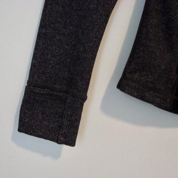 Lululemon Define Jacket Giant Herringbone Black Heathered Thumbholes Size 6 - Picture 12 of 16